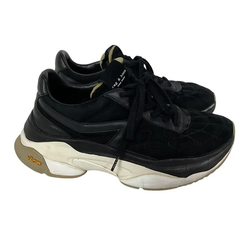 Rag & Bone Sleek Black Legacy Runner-Up Sneakers Size 38.5 EU / 8.5 US